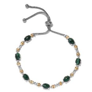 Green African Malachite Bolo Bracelet